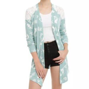 Disney The Little Mermaid Raglan Girls Flyaway Cardigan NWOT Juniors Size S